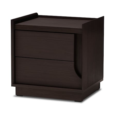 Baxton Studio Larsine Modern Brown Finished 2-Drawer Nightstand 148-8261